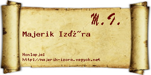 Majerik Izóra névjegykártya